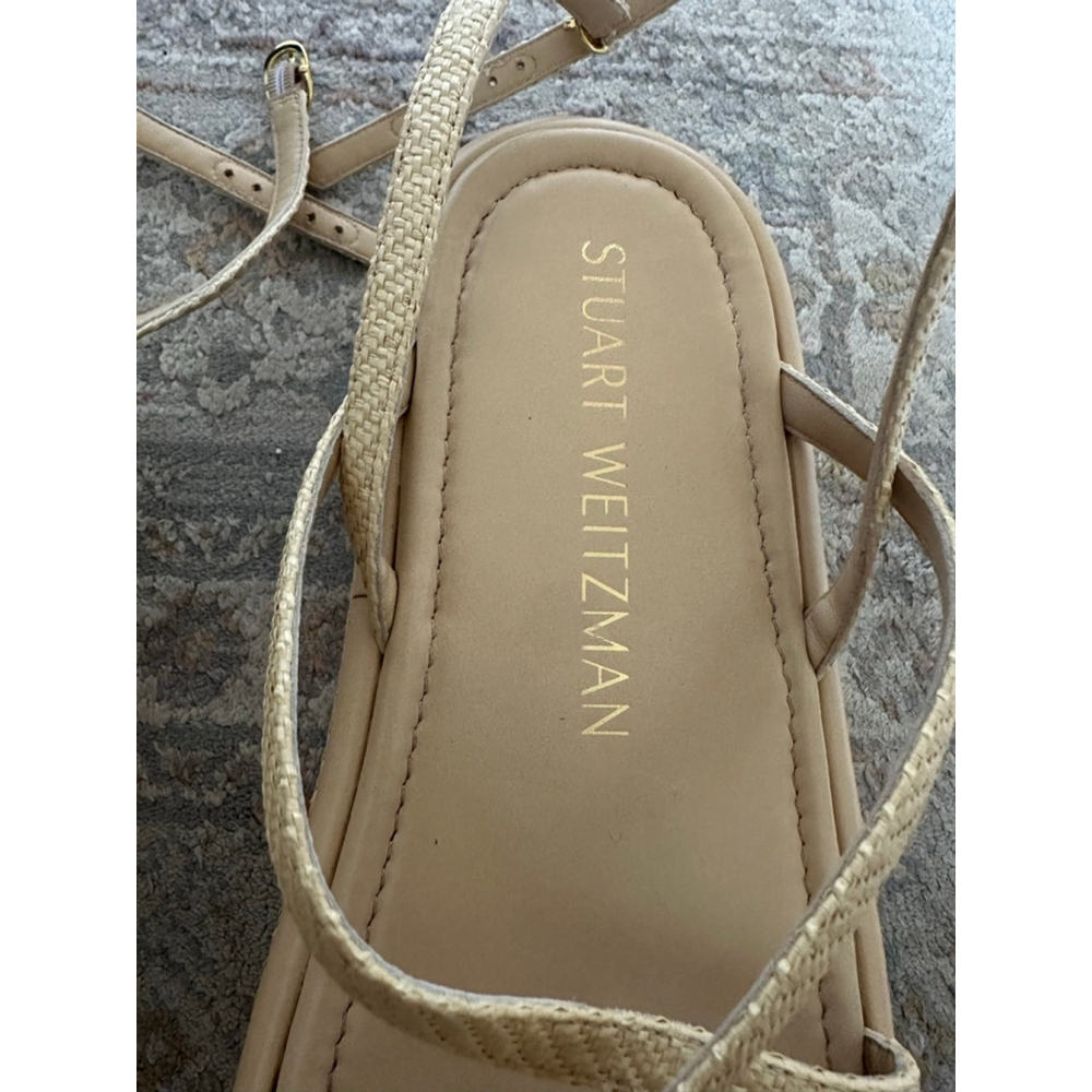 Women's Stuart Weitzman Espadrille Platform Sandals Tan/Beige Size 10.5 - Picture 2 of 7